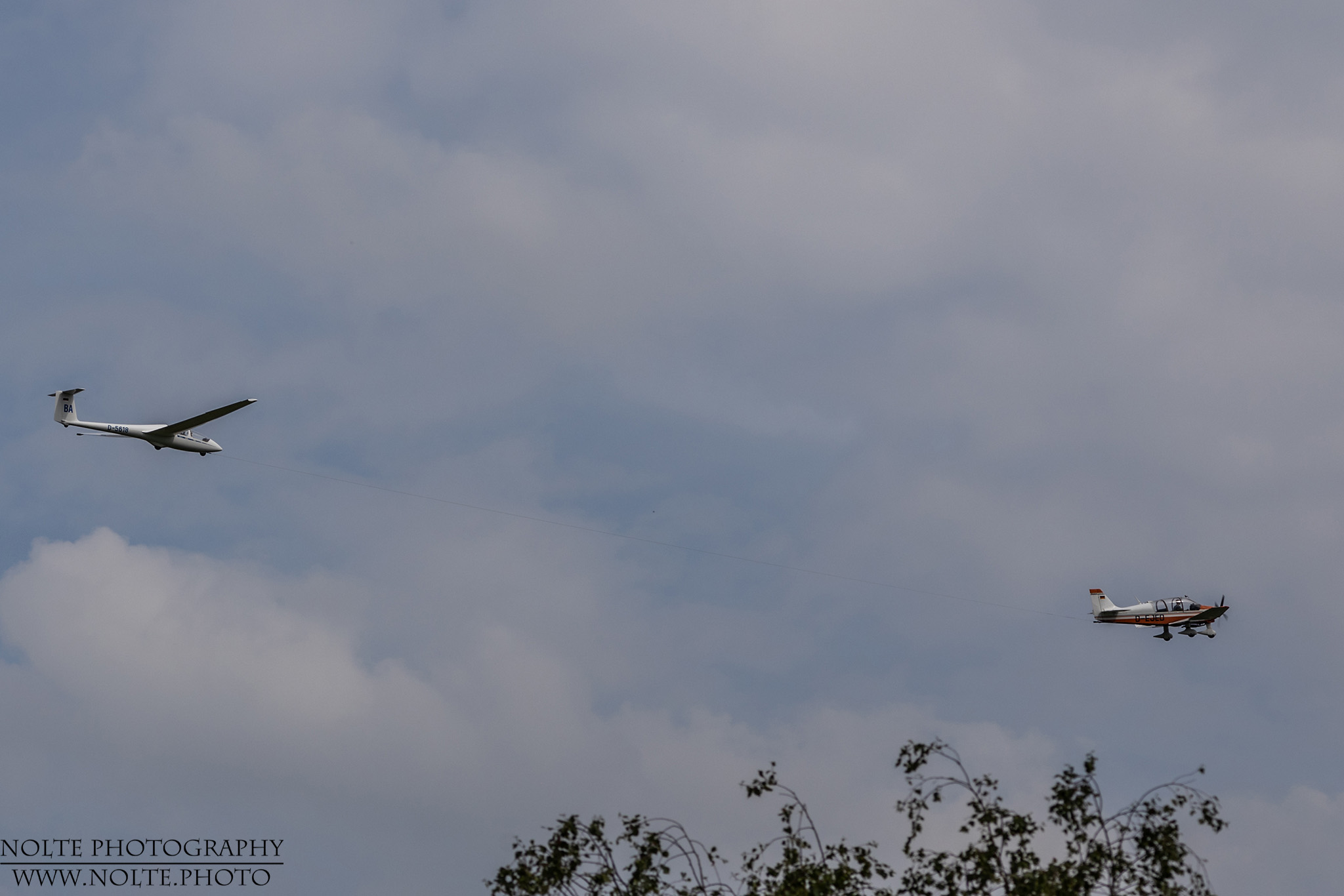 Angeschleppter Segelflieger