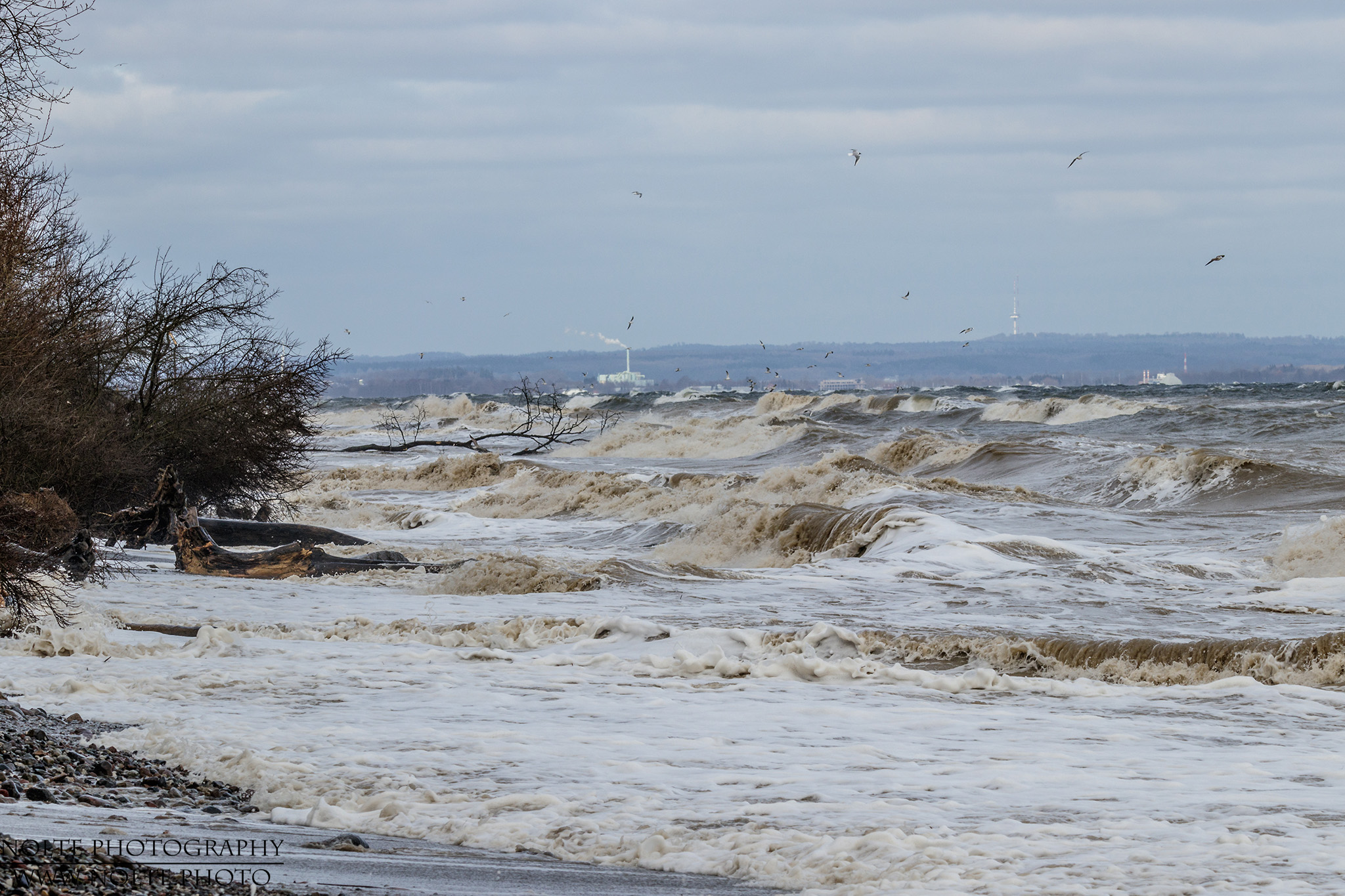 Wellengang in Travemünde