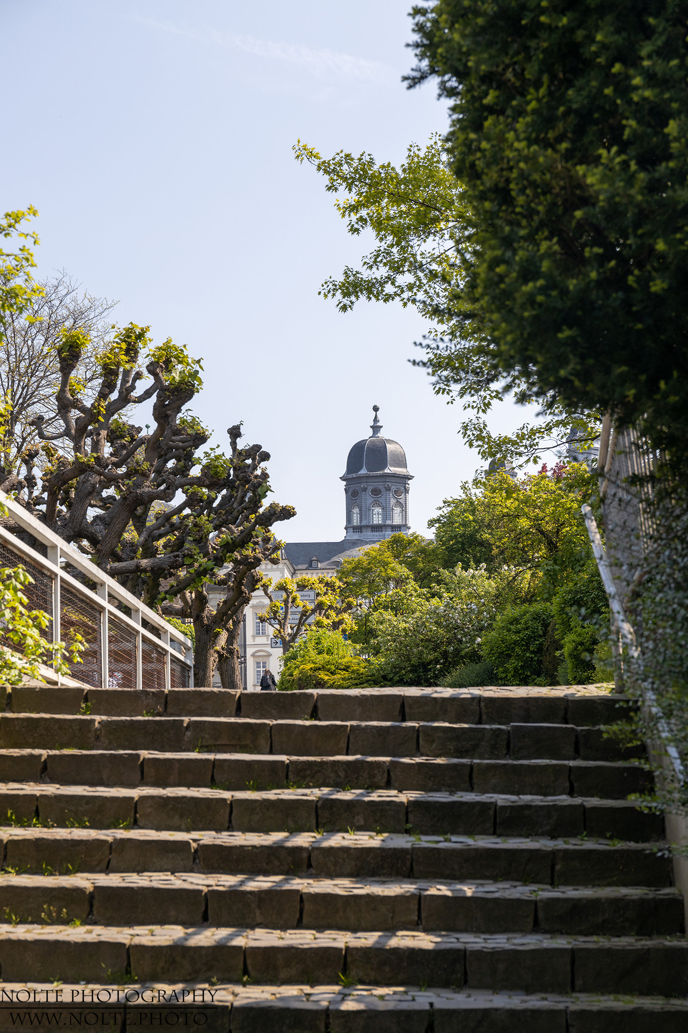Treppe zum Schloss hinauf