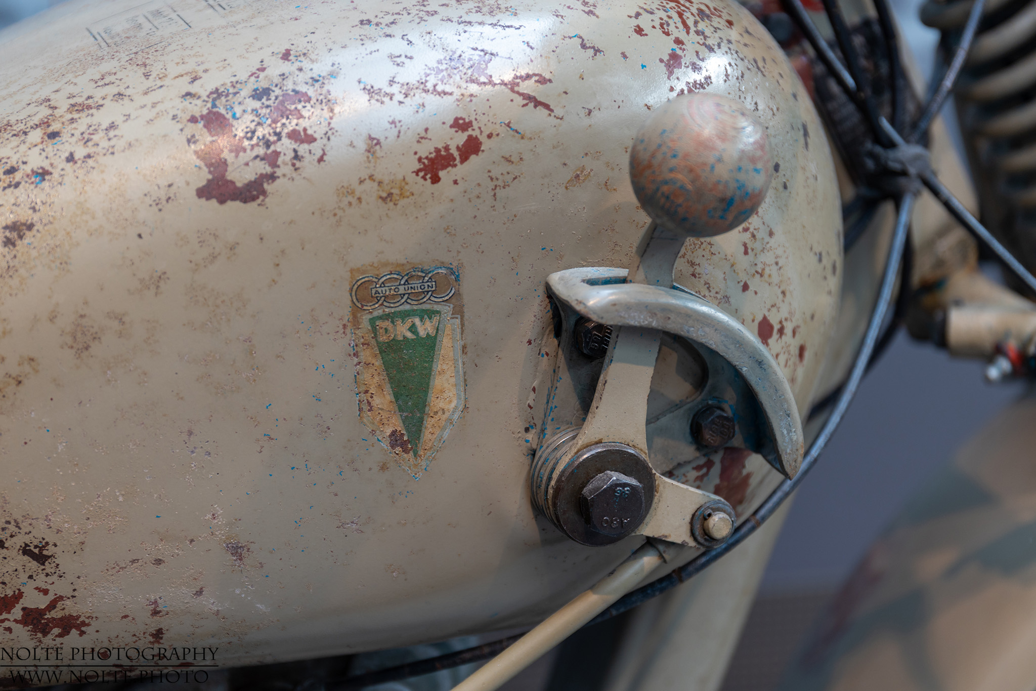 Schaltung eines DKW-Militärmotorrades