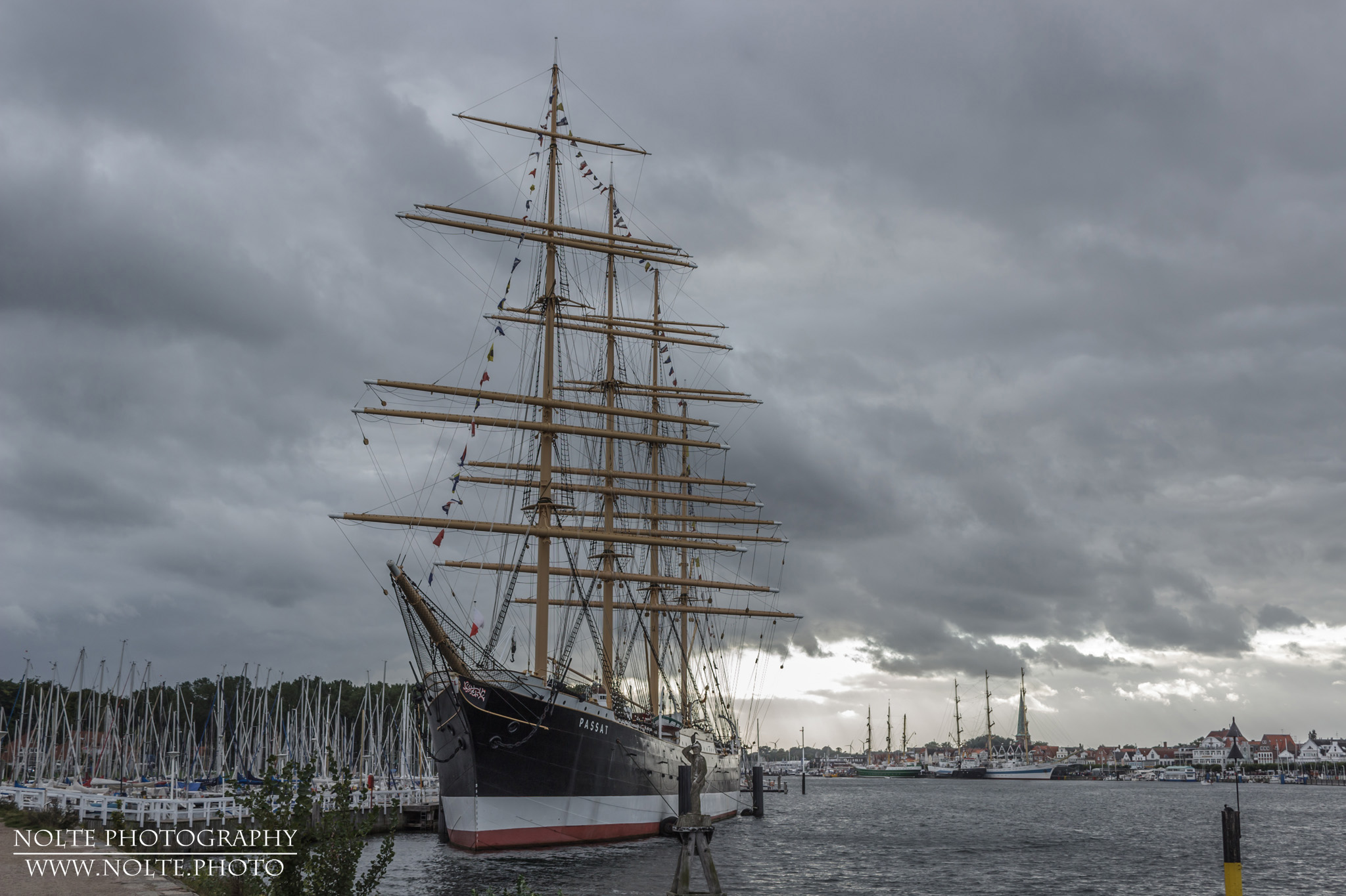 Die Passat an ihrfem Liegeplatzz auf dem Priwall